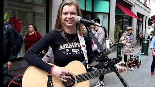 Zoe Clarke with a Sensational cover of "Still Into You" on Grafton Street...( Paramore )cover.