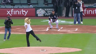 Worst first pitch ever? Photographer gets hit with ceremonial first pitch