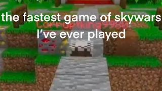 the fastest game of skywars I’ve ever played