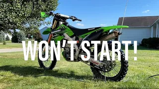 KX250F WON'T START! -FIXING ALL THE PROBLEMS