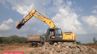 Loading #stone from excavator #machine into truck👉 Pathar loading