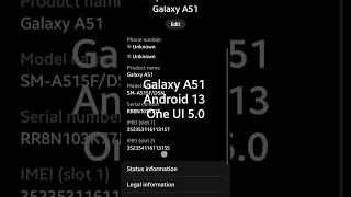 Samsung Galaxy A51 4G Android 13-based One UI 5 official update firmware #android13 #samsung #shorts