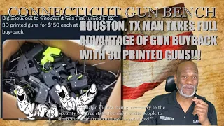 Man turns in 62 3D Printed Ghost Guns at a Houston gun buyback event.