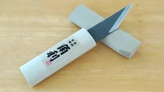 Traditional Japanese Single-Bevel Knife Anatomy for $20! Kiridashi Kogatana by Kakuri [4K Unboxing]