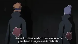 Tobi le advierte a pain ,que tenga cuidado con Naruto