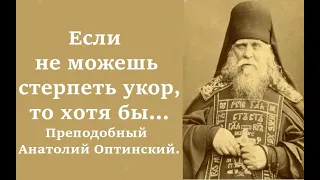 Если не можешь стерпеть укор, то хотя бы ответь так. Преподобный Анатолий Оптинский (старший).