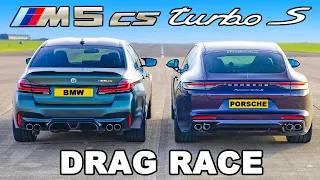 BMW M5 CS v Porsche Panamera Turbo S: DRAG RACE