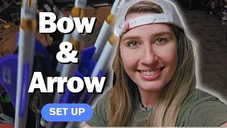 My Bow & Arrow Set up | New Strings & Learning How to Fletch Arrows