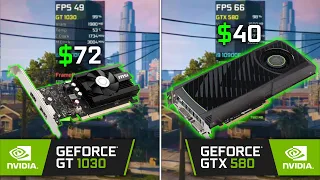 GT 1030 vs GTX 580 - Test in 5 Games