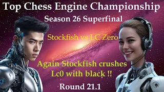 LC Zero 0.31-dag-5350a2e vs Stockfish dev-20240513 | TCEC Season 26 Superfinal  | Round 21.1