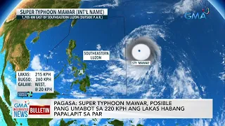 PAGASA: Super typhoon Mawar, posible pang umabot sa 220 KPH... | GMA Integrated News Bulletin
