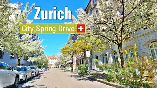 Zurich 🌸 Spring comes to town • Driving in Switzerland 🇨🇭 [4K]