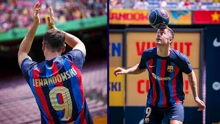 🔥 ROBERT LEWANDOWSKI'S FIRST TOUCHES WEARING THE NUMBER 9 JERSEY AT SPOTIFY CAMP NOU  9️⃣ 🔥