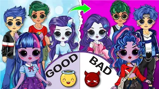 GOOD vs BAD STUDIENT MLP Twilight Sparkle, Rainbow Dash & Friends   | LOL Paper Dolls