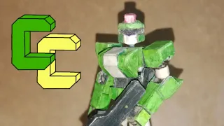 Green  Mecha Made out of Cardboard