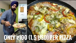 Homemade Pizza Recipe with Calorie info! only ₹100 per Pizza - made from scratch