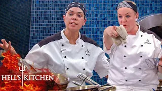 Ariel and Heather Refuse to Communicate in First Black Jacket Service | Hell's kitchen