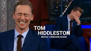 Tom Hiddleston being embarrassed for more than 5 minutes straight