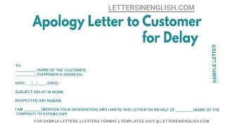 Apology Letter To Customer For Delay - Sample Letter to Your Customer Apologizing for Delayed Work