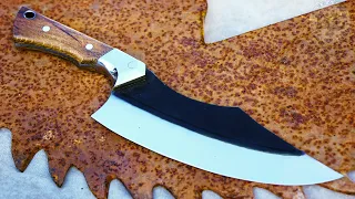 Making a large kitchen knife from an Old Saw Blade - My Best saw blade knives