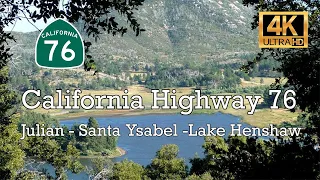 4K HD California Highway 76 - Julian CA - Santa Ysabel - Lake Hanshaw  - Julian California Apple Pie