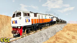 Trains on a Steep Hill BeamNG Drive