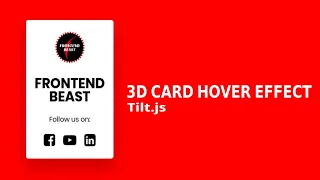 Javascript Mousemove 3D Parallax Tilt Effect using Vanilla tilt.js | 3D Card Hover Effect [Easy]