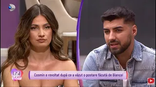 Casa Iubirii - Cosmin, revoltat dupa ce a vazut o postare facuta de Bianca: ,,Nu mai era nevoie..."