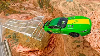 Testing which car can survive this jump.