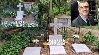 GEORGE MICHAEL GRAVESITE - New headstone and how it looked before #georgemichael #famousgraves