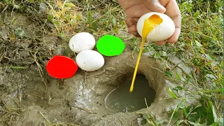 Unbelievable Fishing Techniques:  Best Underground Fishing With Eggs Catch Fish in Hole