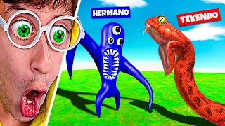 NabNab vs TITANOBOAS 🐍!! (Batalla por Equipos vs HERMANO) | Animal Battle Simulator TEKENDO