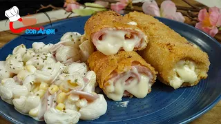 Comida ECONOMICA, RAPIDA y Sabrosa Rollitos De Jamón Rellenos de Queso