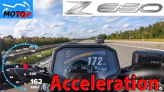 Kawasaki Z650 - ACCELERATION - GPS measured