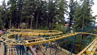 Klondike Gold Rusher front seat on-ride HD POV @60fps Wild Waves Enchanted Village