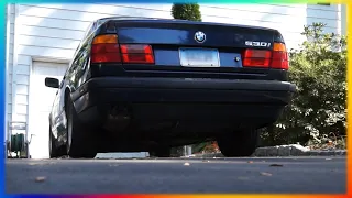 BMW 530i E34 V8 Quick Rev Exhaust Sound and Limiter