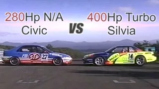 [ENG CC] N/A vs. Turbo - 280Hp Civic vs. 400Hp Silvia - battle in Ebisu HV12