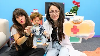 Çocuklar için doktor oyunu. Baby Born Ali Mert için Doktor Sevcan geliyor. Kız oyunları.