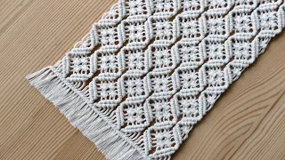 DIAMOND MESH MACRAME TABLECLOTH PATTERN TUTORIAL