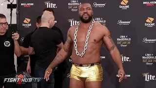 RAMPAGE WEIGHS IN WITH GOLD UNDERWEAR! RAMPAGE VS SONNEN FULL WEIGH IN & FACE OFF