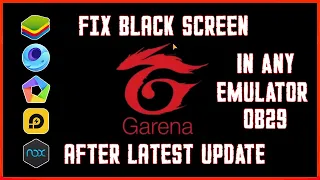 HOW TO FIX FREE FIRE BLACK SCREEN PROBLEM IN ANY EMULATOR - ✅ FIX BLACK SCREEN PROBLEM AFTER UPDATE💯