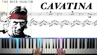 Cavatina - from The Deer Hunter - Piano tutorial with scrolling sheet music