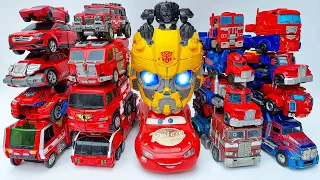 Red Color New TRANSFORMERS Leader: OPTIMUSPRIME Truk - TRANSPORTING Tractor, Crane, Train, Bus Movie