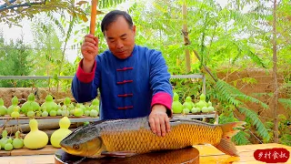 HUGE FISH stewed with LAMB to Make the Best Soup! Spicy and Full of Flavour! | Uncle Rural Gourmet