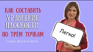 Уравнение плоскости через три точки 1