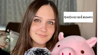 ASMR Answering Your Questions (5000 subscribers Q&A, clicky whisper)
