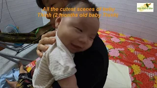 Breastfeeding and massaging for baby Thinh 2 months old