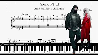 Alan Walker & Ava Max - Alone, Pt. II (Sheets Piano score Alan Walker Tutorial Alone, Pt. II)