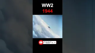 WW2, 1944: P-51 Mustang Catches The Drop Tank of a Bf 109 | AI Enhanced, Colorized, 60fps, 4k