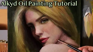 Portrait Painting Tutorial | How To Use ALKYDS + Paul Rubens Oil Paint REVEW